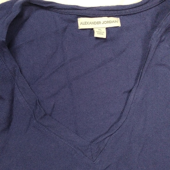 Alexander Jordan navy blue women's v neck top size XL - Picture 3 of 7